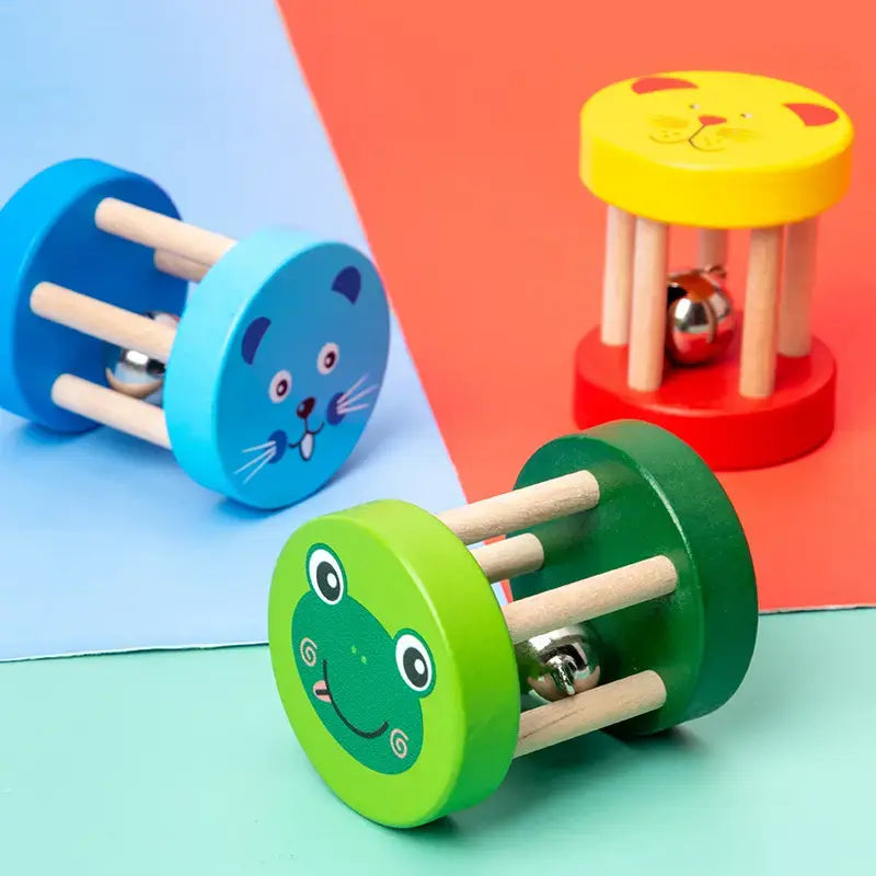 Five pillar shaking wooden bell toy for babies- fun and musical! (1pc)
