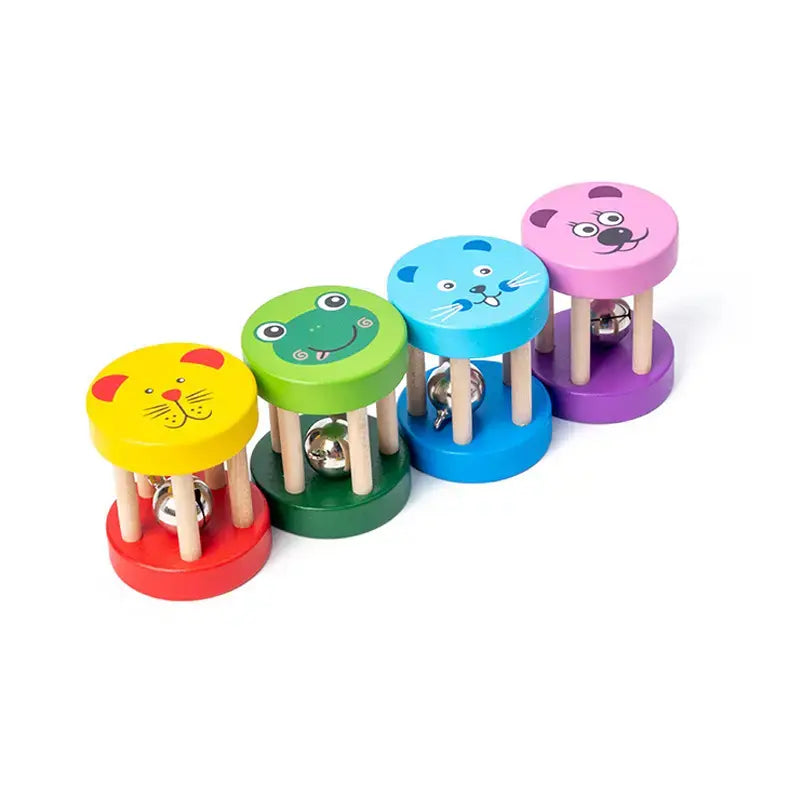 Five pillar shaking wooden bell toy for babies- fun and musical! (1pc)