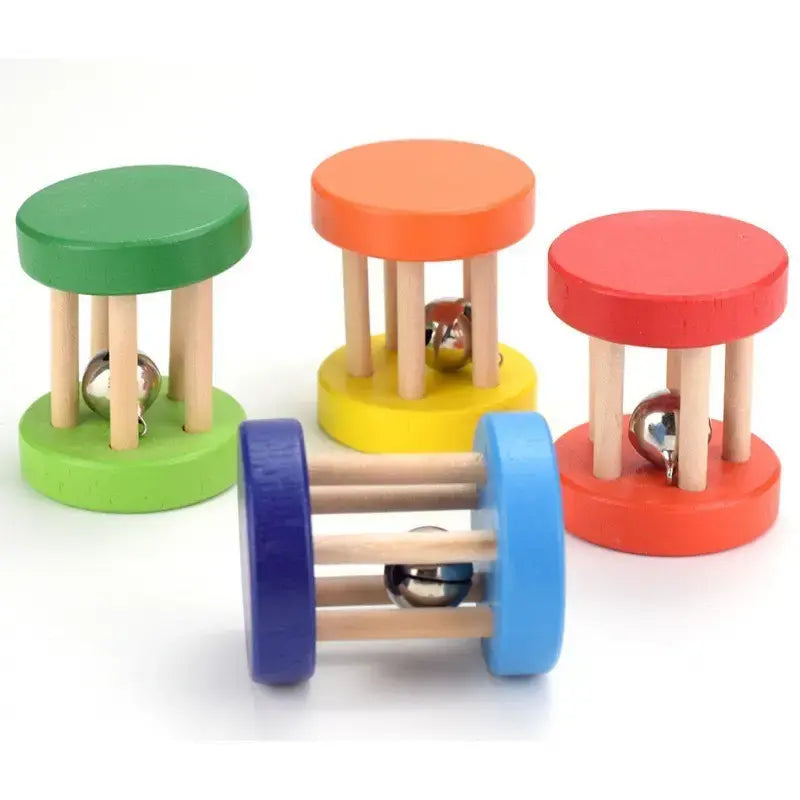 Five pillar shaking wooden bell toy for babies- fun and musical! (1pc)