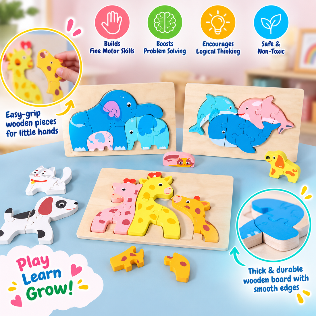 Family puzzle - Cognitive Spatial skill developing simple puzzle(1pc)