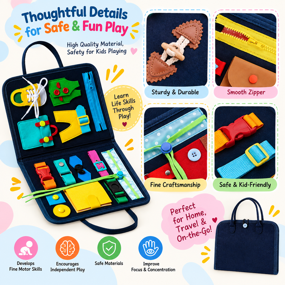 Smart Skills Felt Busy Bag – Fun Learning on the Go!