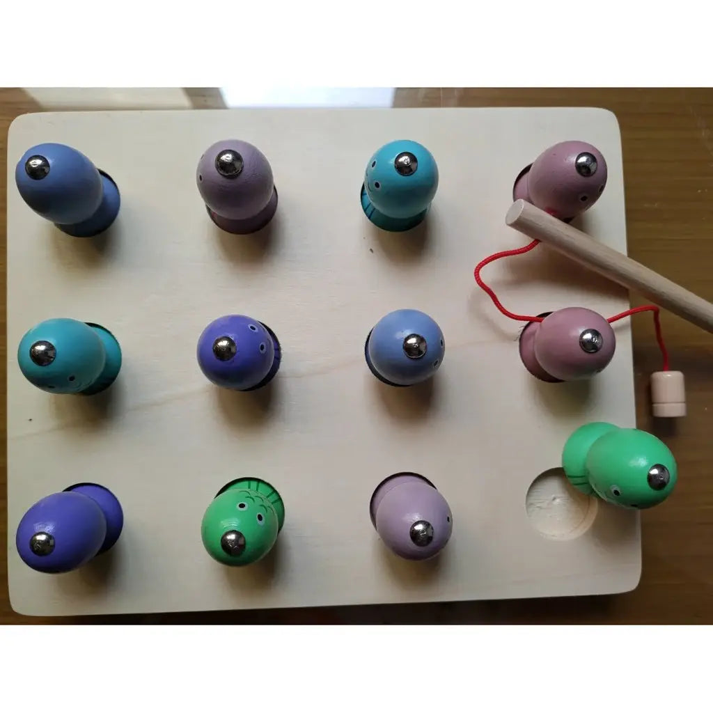 Four color logic game and magnetic fishing- two in one for double joy