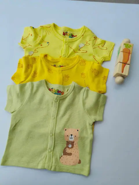 Solo green bear with Lemony kangroos and pineapples Jhablas- (Pack of 3)