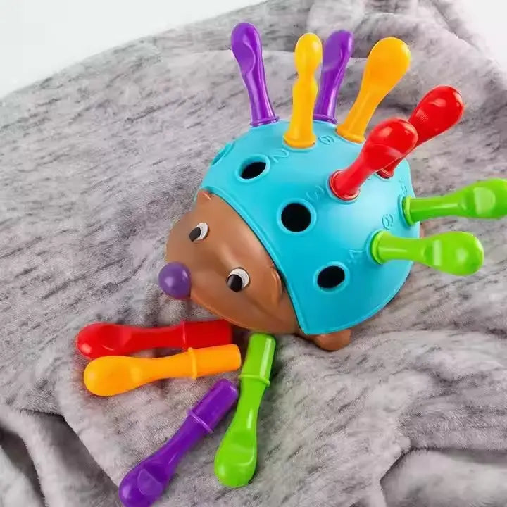 Montessori Hedgehog Spike for toddlers - Counting and fine motor skills