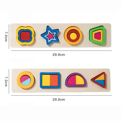Wooden Four Column Shape Puzzle- Random design