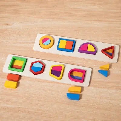 Wooden Four Column Shape Puzzle- Random design