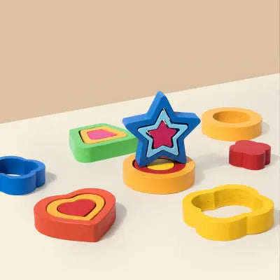 Wooden Four Column Shape Puzzle- Random design