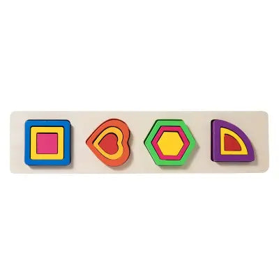 Wooden Four Column Shape Puzzle- Random design