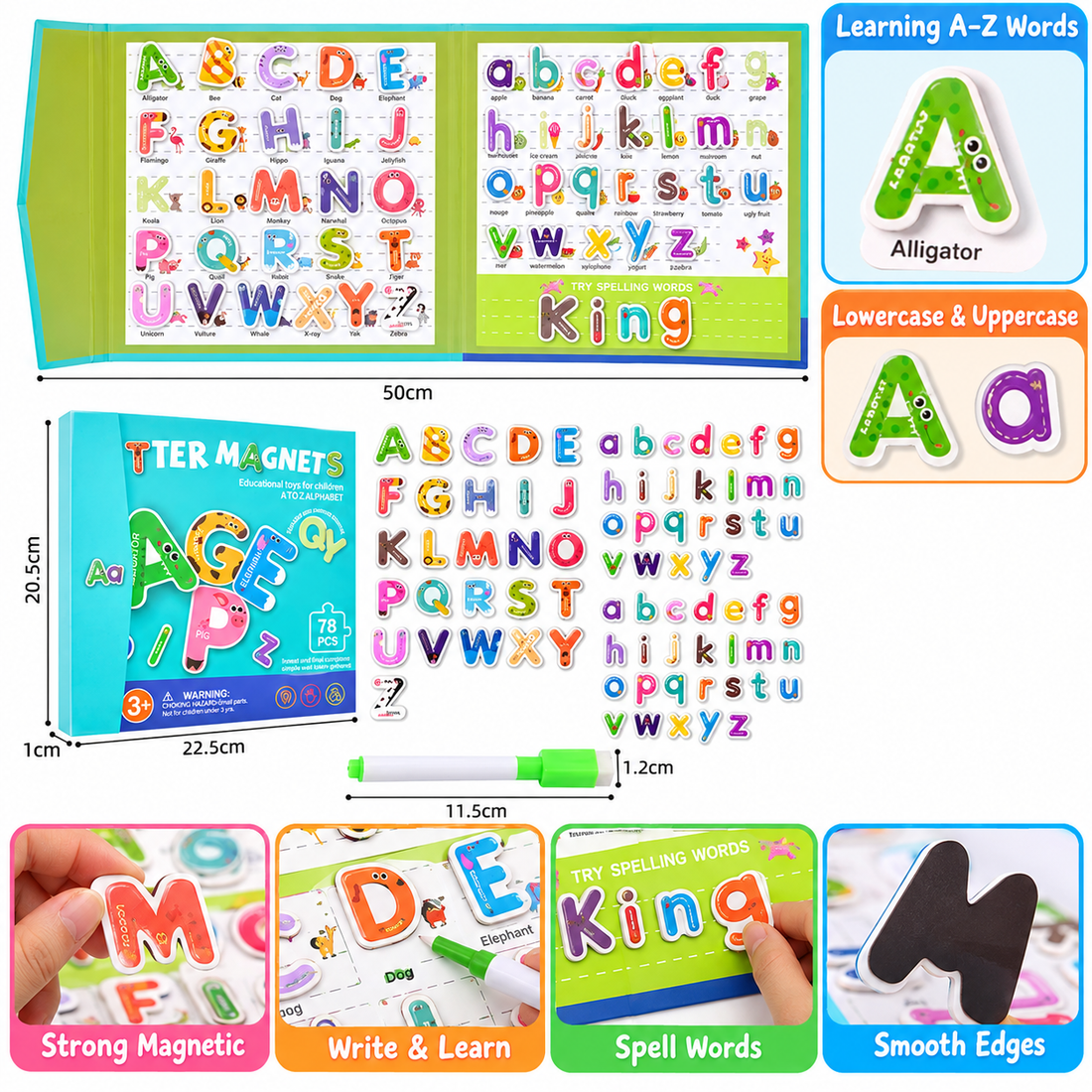Animal Alphabet Magnet Book for interactive and colourful play!
