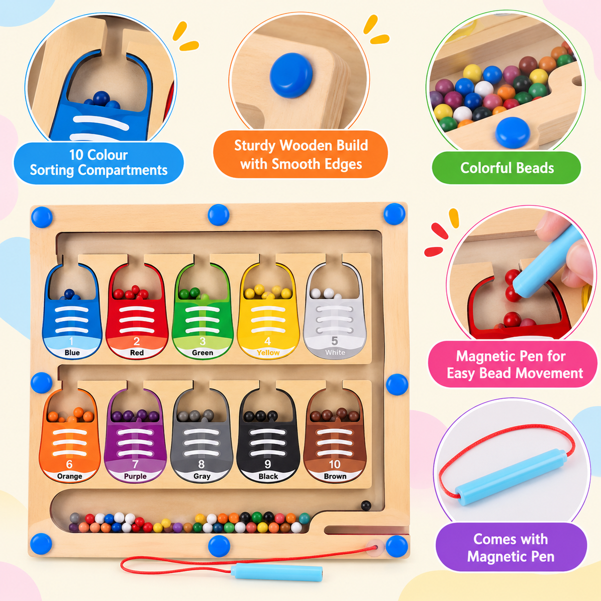 Wooden Location Maze – Find Your Way while you Navigate and learn with every turn