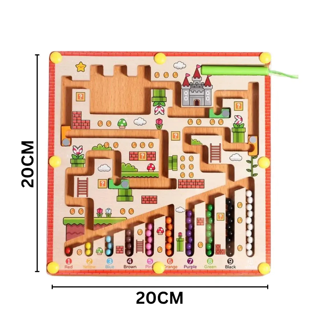 Wooden magnetic maze board