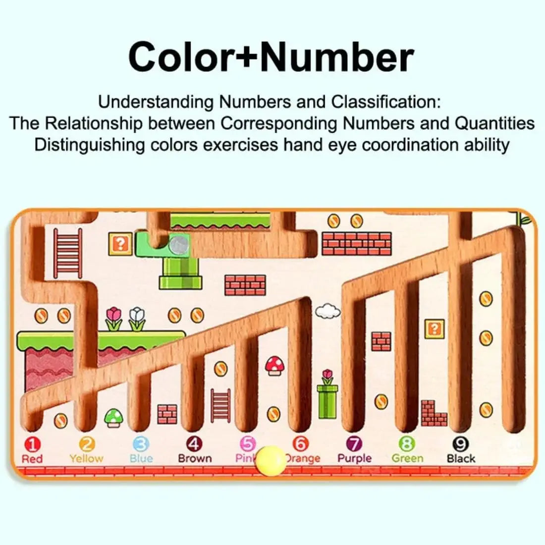 Wooden magnetic maze board