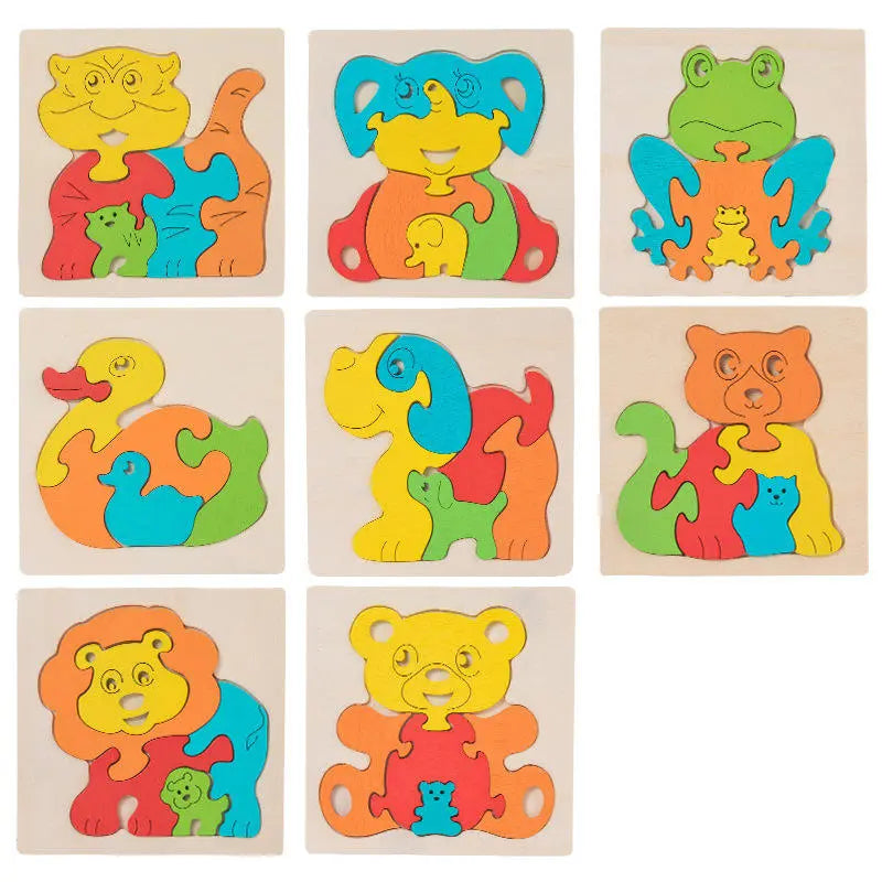 Mom and Baby 6 piece wooden puzzle- Random design (1pc)