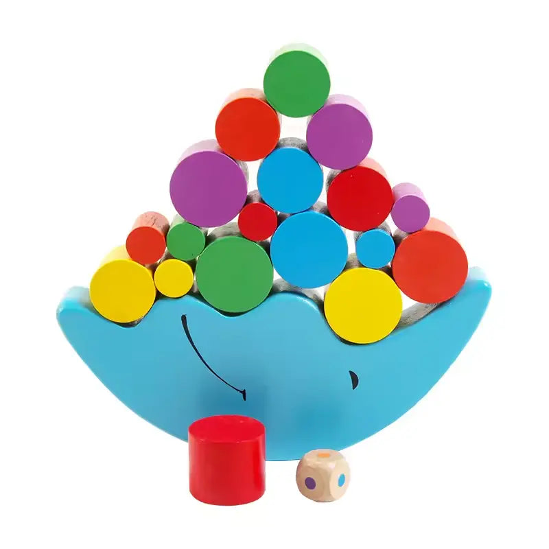 Wooden Moon Balancing Game – Early Learning Toy with Building Blocks for Babies and Children