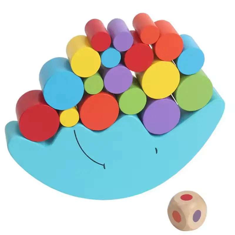 Wooden Moon Balancing Game – Early Learning Toy with Building Blocks for Babies and Children