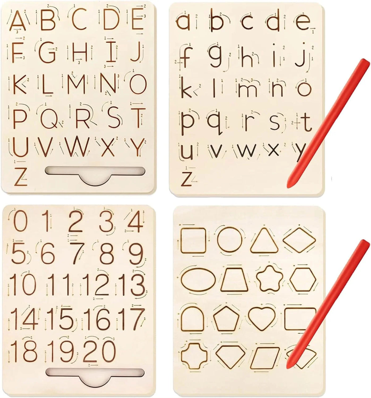 Number- shapes tracing board