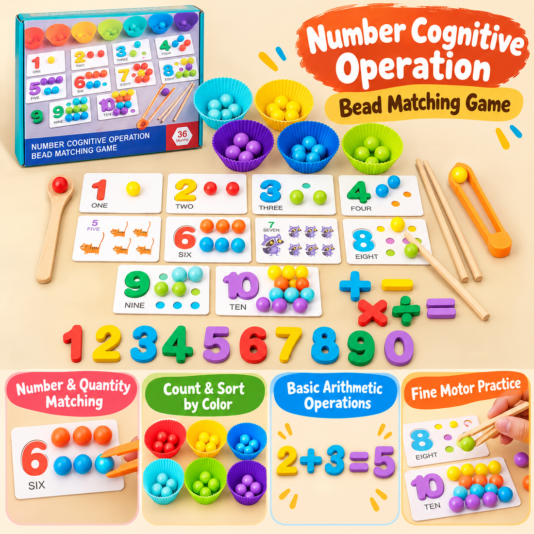 Number Cognitive Matching Bead Game