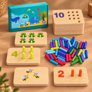 Wooden Number Counting Peg Board – Learn Numbers Through Play!