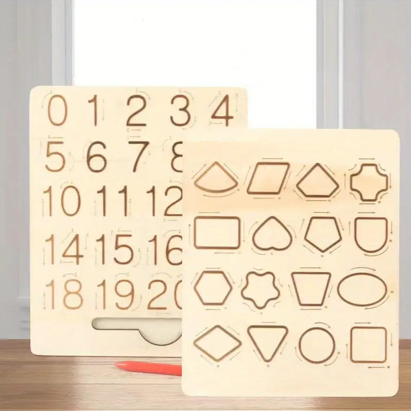 Number- shapes tracing board