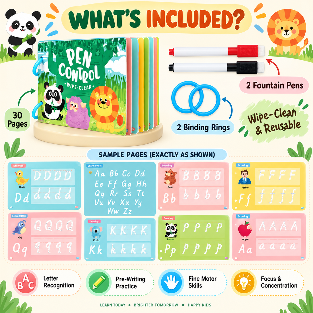 Pen control busy book for strong pre-writing skills- Random design(1pc)