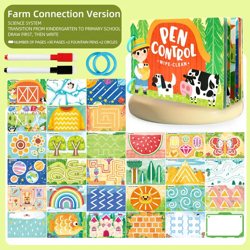 Pen control busy book for strong pre-writing skills- Random design(1pc)
