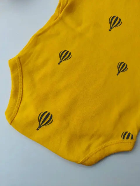 Half sleeve Pink Aqua and Yellow Parachute Rompers- (Pack of 2)