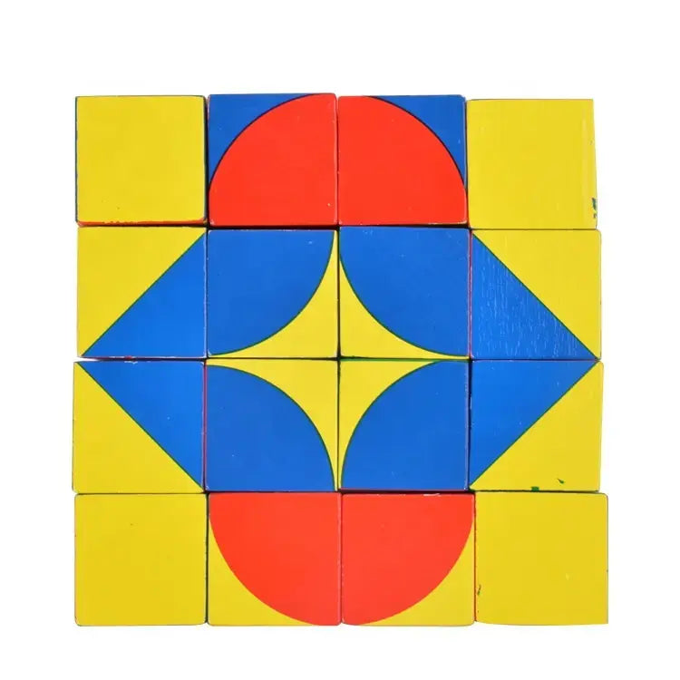 Wooden pixy cubes colourful block