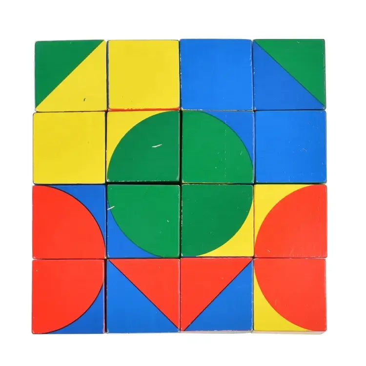 Wooden pixy cubes colourful block