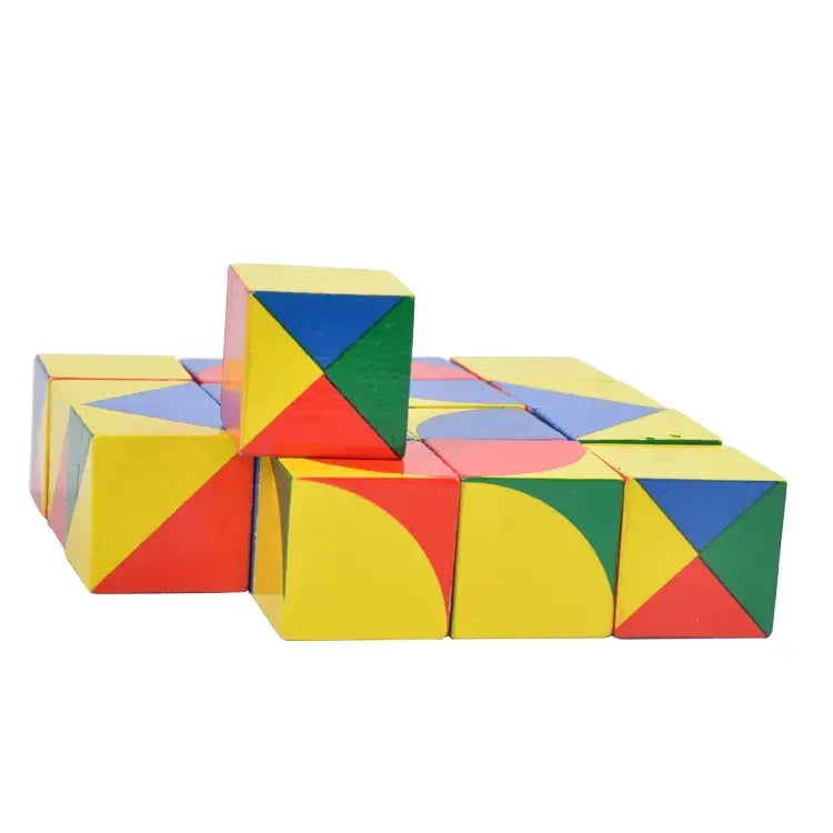 Wooden pixy cubes colourful block