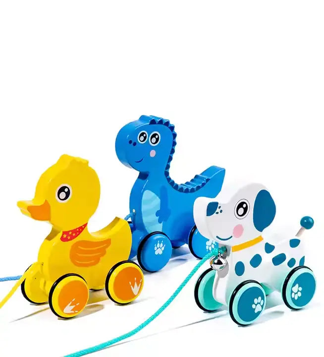 Wooden animal pull along toy(1pc)