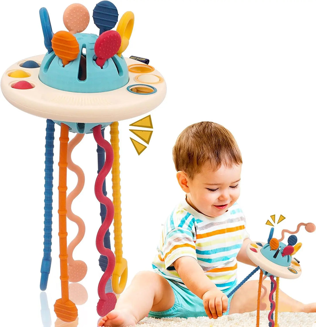 Pull String Sensory Toy for Babies – Teething, Fine Motor Skills & Travel Toy