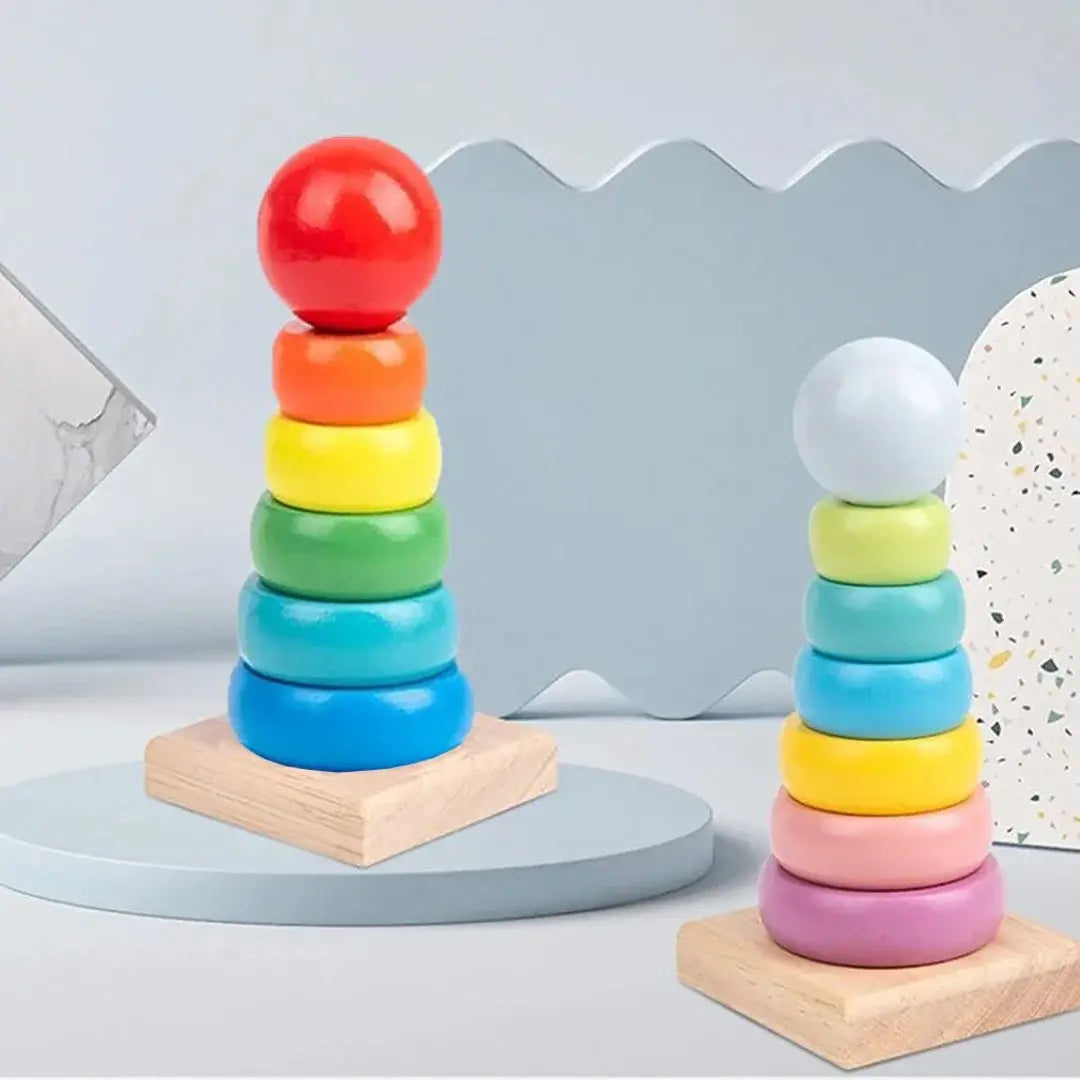 Rainbow tower- mini- stack and learn!