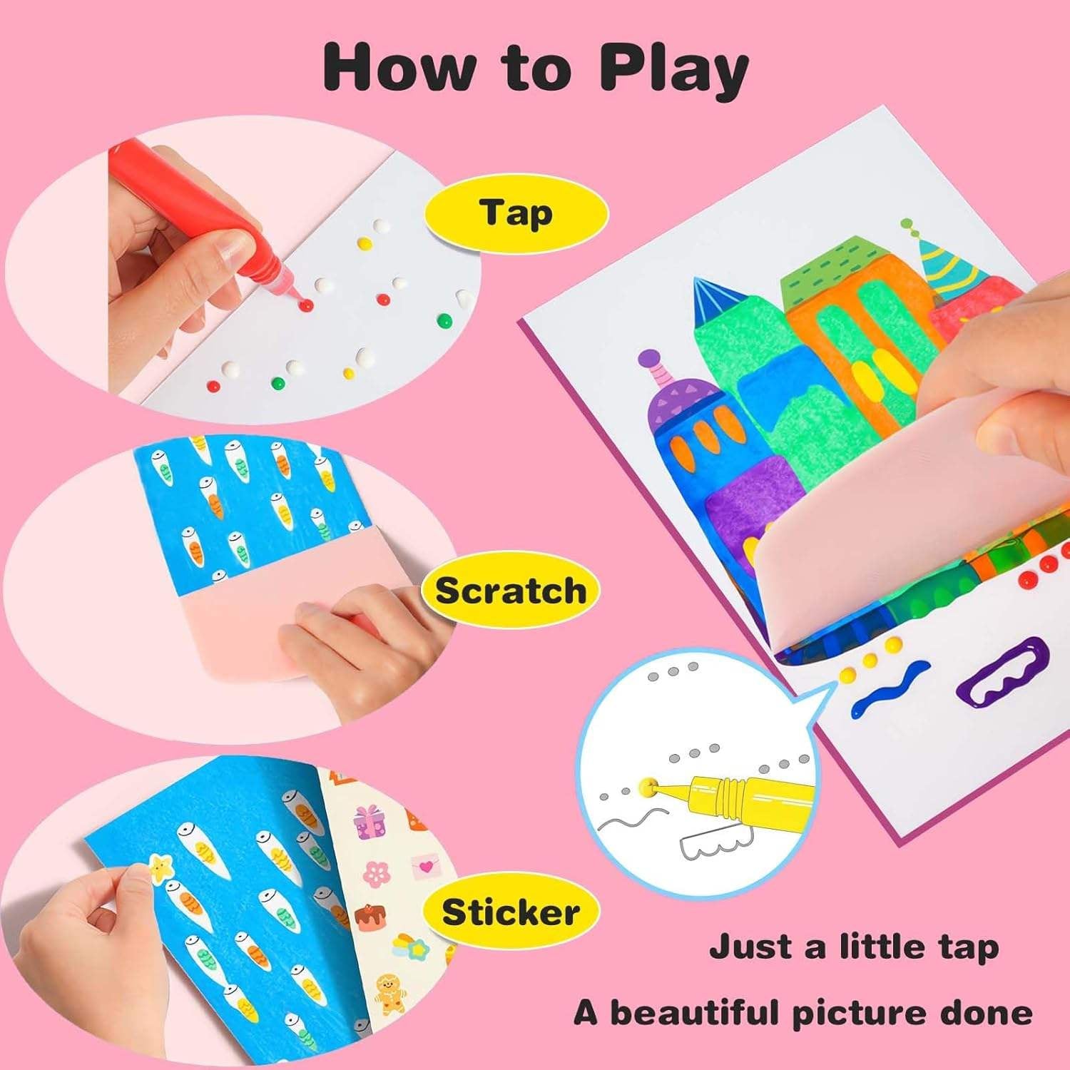 🎨 Rainbow Scratch Art Creativity Kit – 35 Pieces