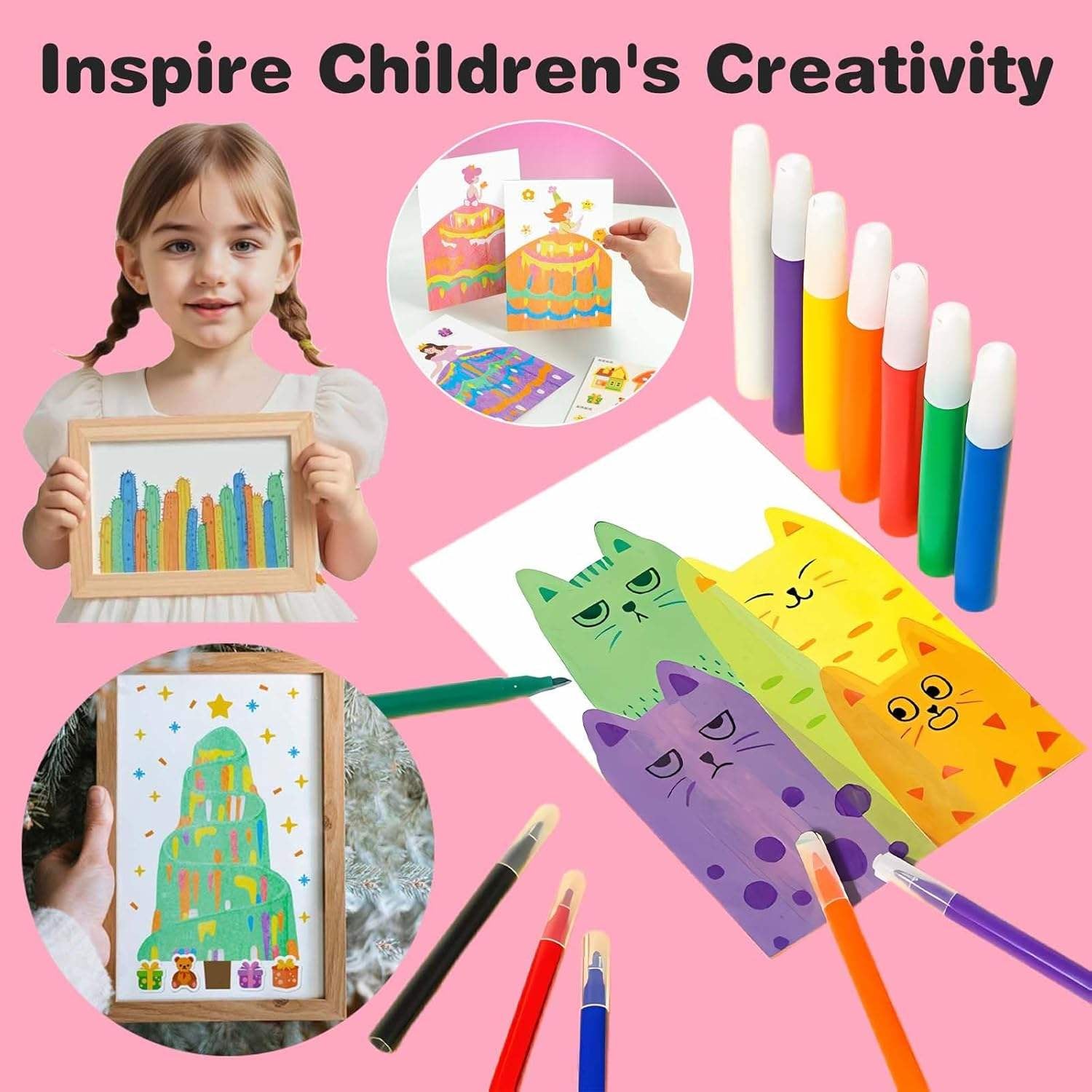 🎨 Rainbow Scratch Art Creativity Kit – 35 Pieces