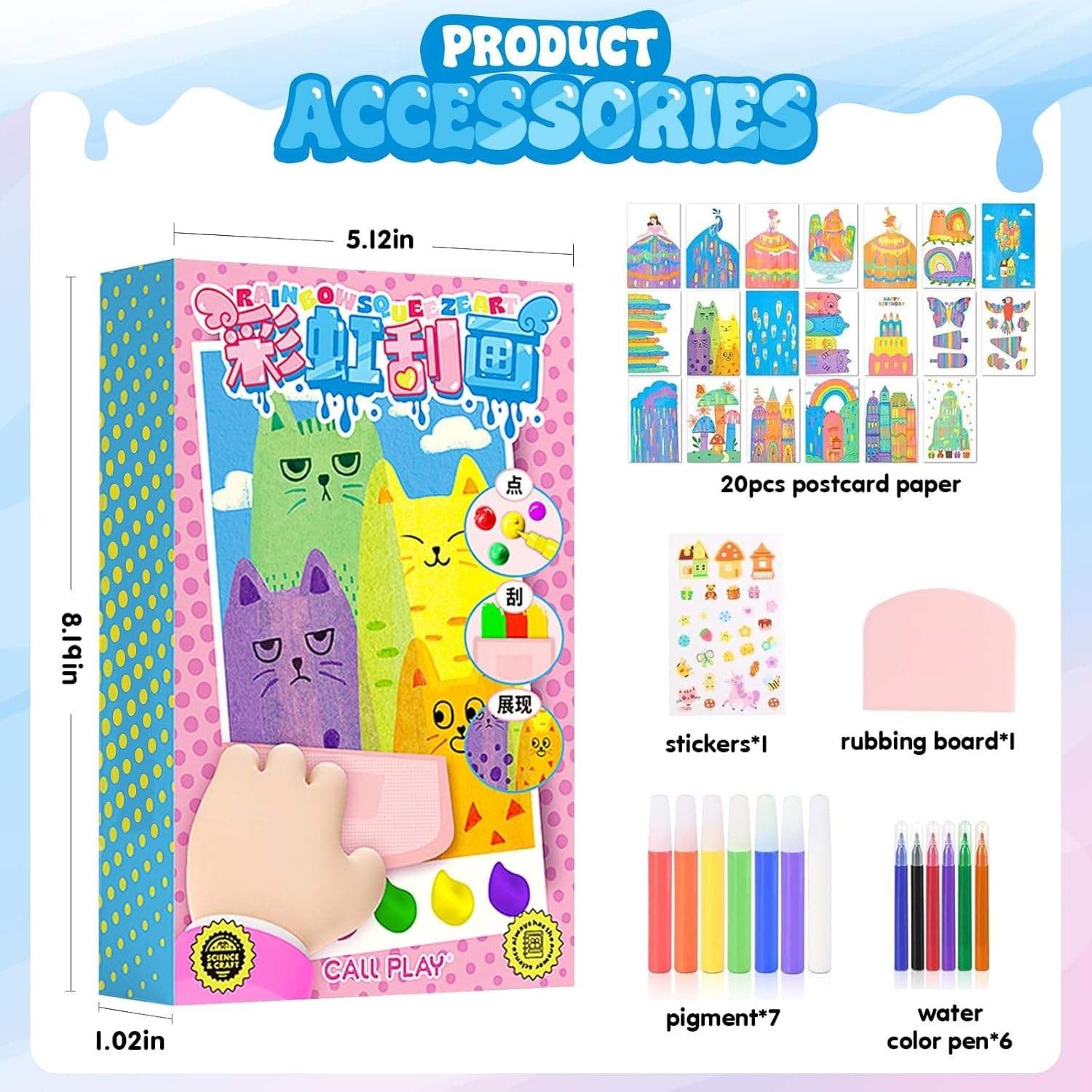 🎨 Rainbow Scratch Art Creativity Kit – 35 Pieces