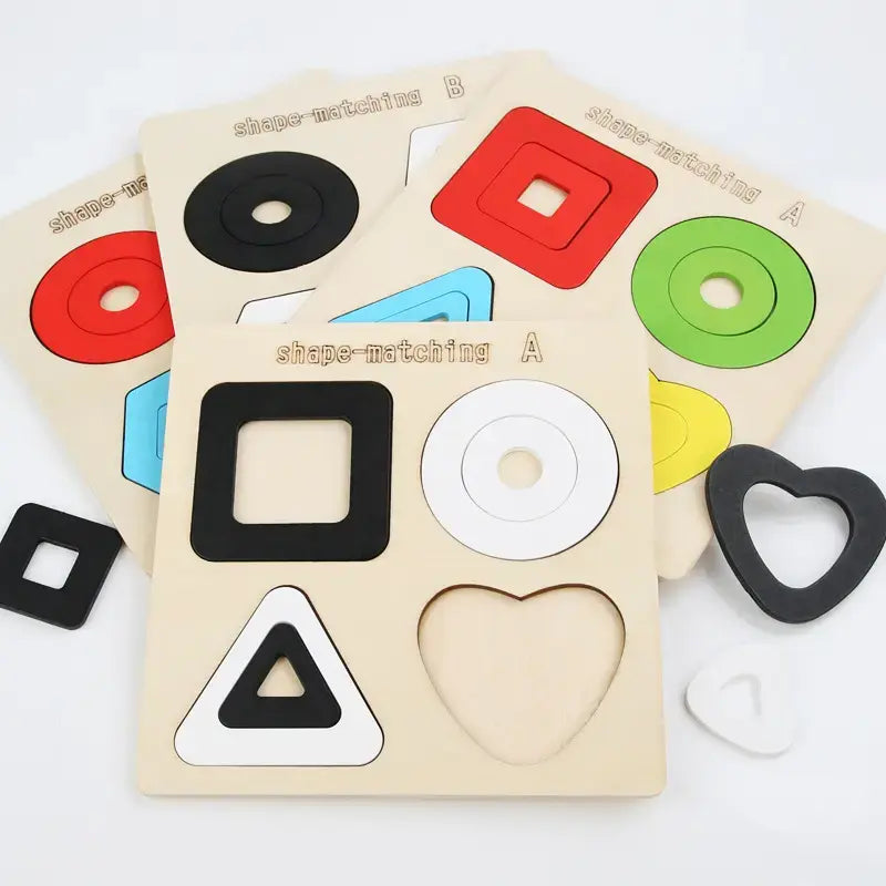 Wooden geometric seriation puzzle small for toddlers(1pc)