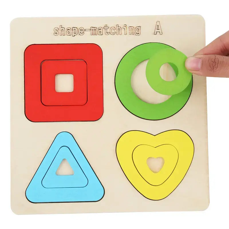 Wooden geometric seriation puzzle small for toddlers(1pc)
