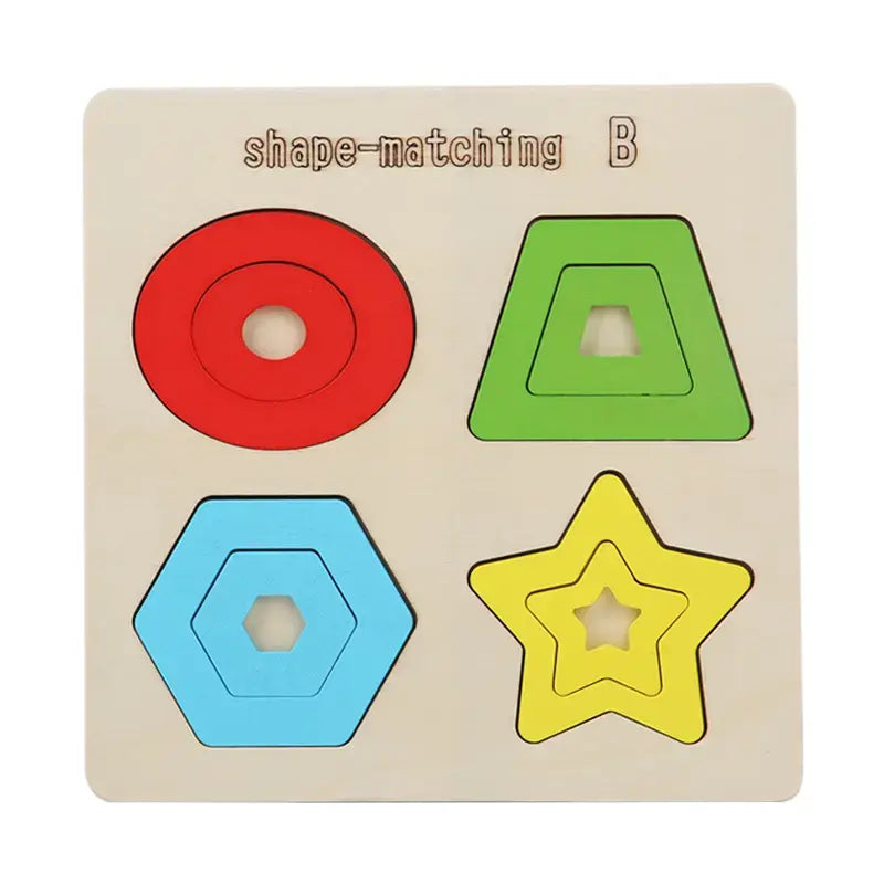 Wooden geometric seriation puzzle small for toddlers(1pc)