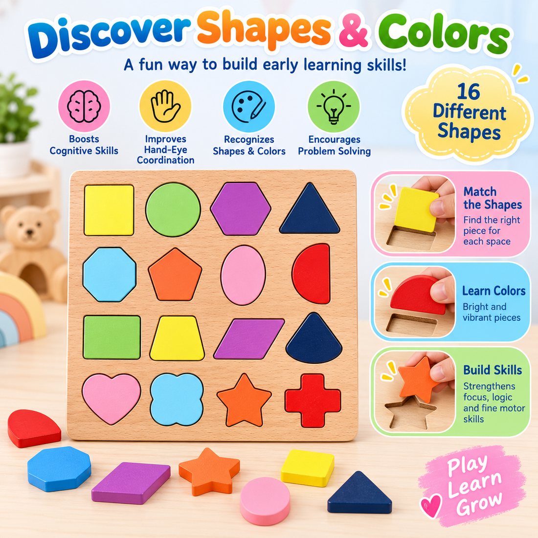 Shapes board puzzle(1pc)