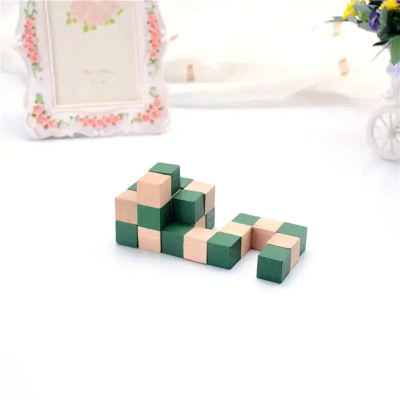 Wooden Snake Cube Puzzle – Brain Teaser & Logic Building Toy🧩