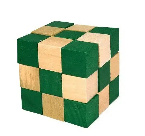 Wooden Snake Cube Puzzle – Brain Teaser & Logic Building Toy🧩