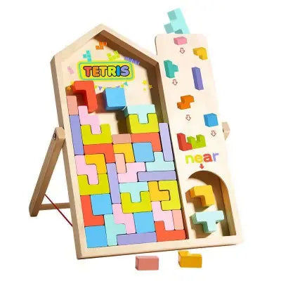 Wooden 3-in-1 Tetris Puzzle Board – Montessori Learning Toy