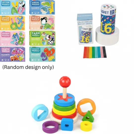 🧠 Tiny Genius Pack – Learn, Sort & Stack (2–3 Years)