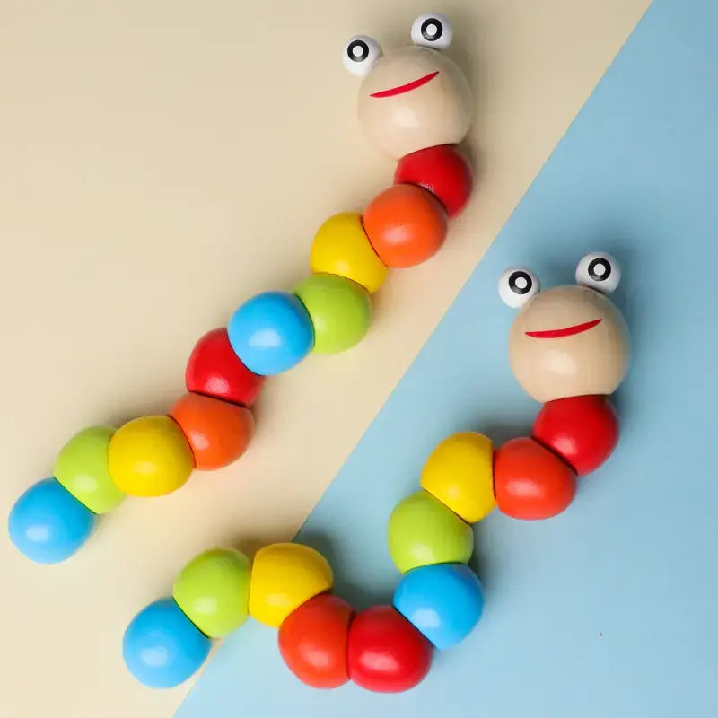 Wooden twister catepillar for infants and babies for tummy time(1pc)