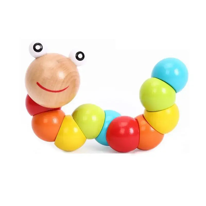 Wooden twister catepillar for infants and babies for tummy time(1pc)
