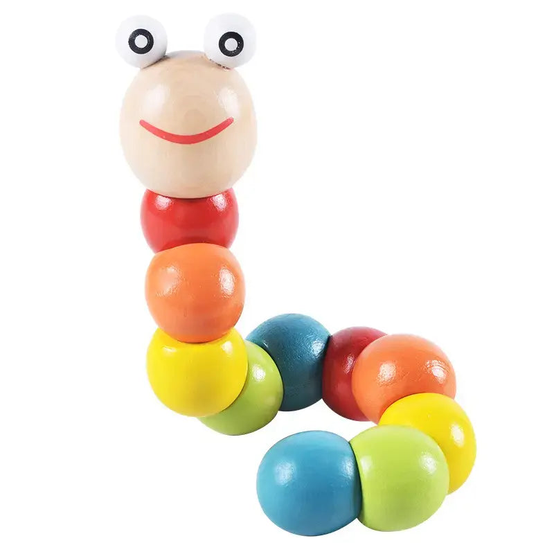 Wooden twister catepillar for infants and babies for tummy time(1pc)