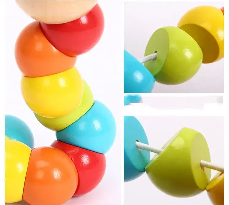 Wooden twister catepillar for infants and babies for tummy time(1pc)