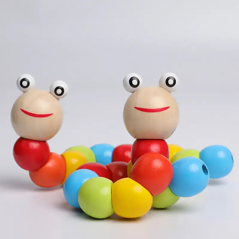 Wooden twister catepillar for infants and babies for tummy time(1pc)
