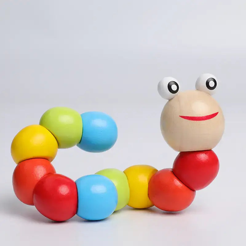 Wooden twister catepillar for infants and babies for tummy time(1pc)