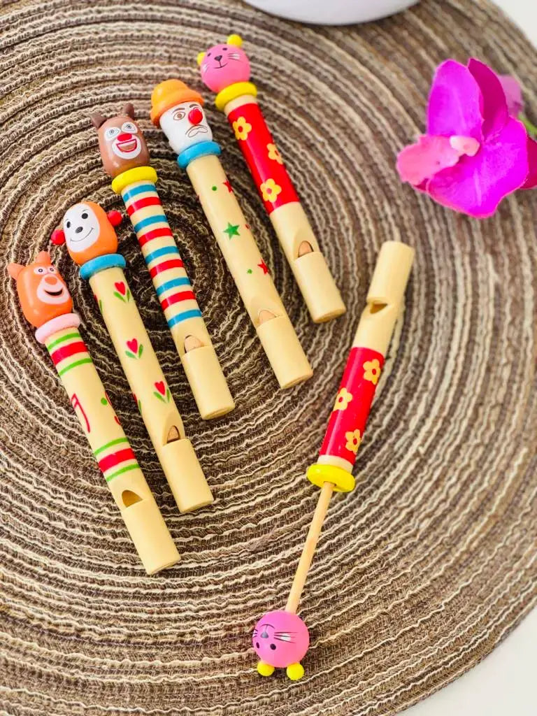Wooden musical flute push whistle with unique sound for babies(1pc)